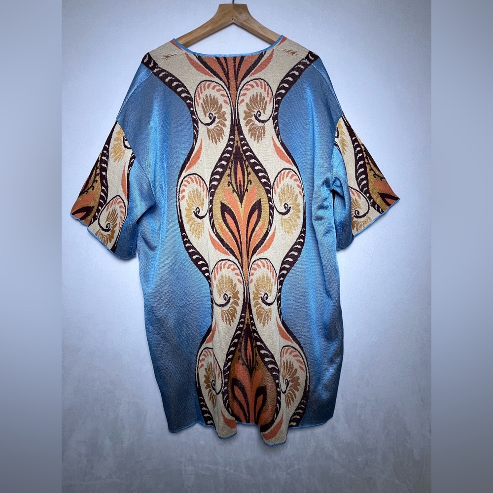 Zara Women’s Jacquard Knit Boho Hippie Tunic Sweater Dress Tribal Print Sz L - Picture 5 of 6